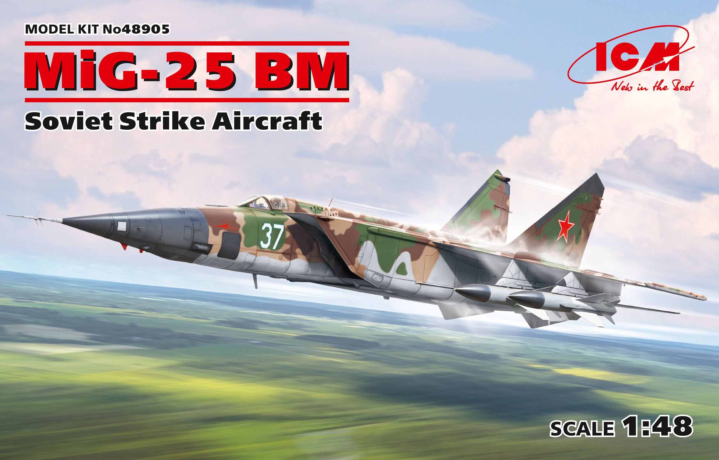 โมเดลเครื่องบิน ICM ขนาด 1/48 ICM48905 MiG-25 BM Soviet Strike Aircraft