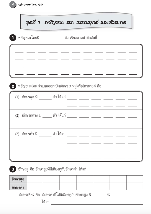 แบบฝึกหลักภาษาไทยป.3+เฉลย (เล่มพ่อขุน) สำนักพิมพ์โฟกัส