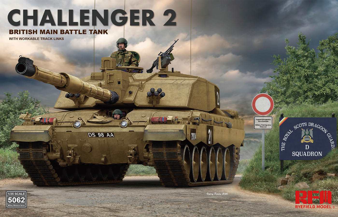 โมเดลรถถัง Ryefield Model (RFM) 1/35 RM-5062 British Main Battle Tank Challenger 2 w/workable track links