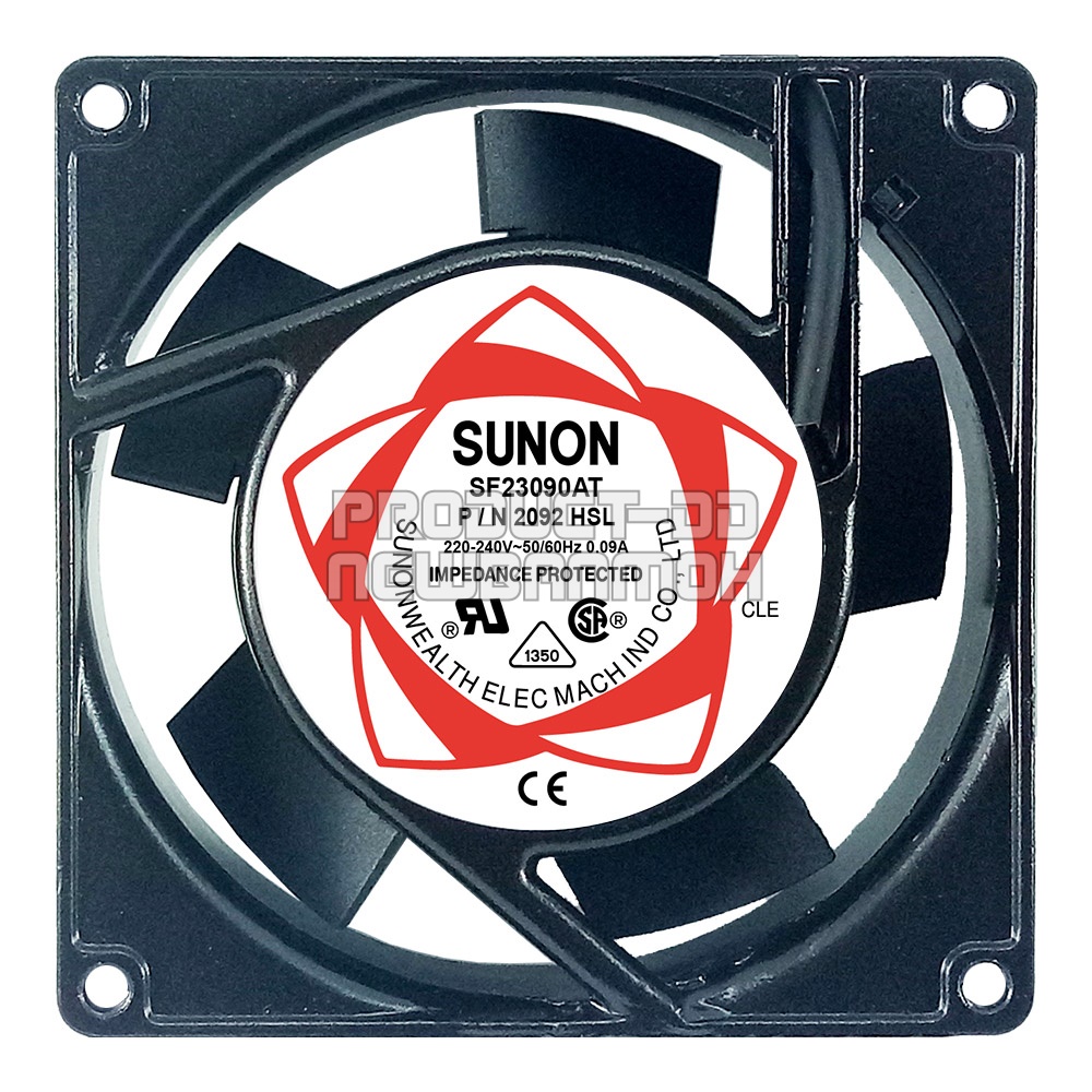 พัดลมระบายความร้อน AC 220V 9225HSL บุช Sleeve Bearing ขนาด 3.5 นิ้ว (9.2x9.2x2.5 ซม.)