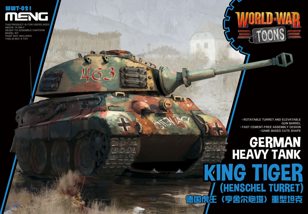 โมเดลรถถังไข่ Meng Model World War Toons WWT-021 King Tiger (Henschel Turret) German Heavy Tank