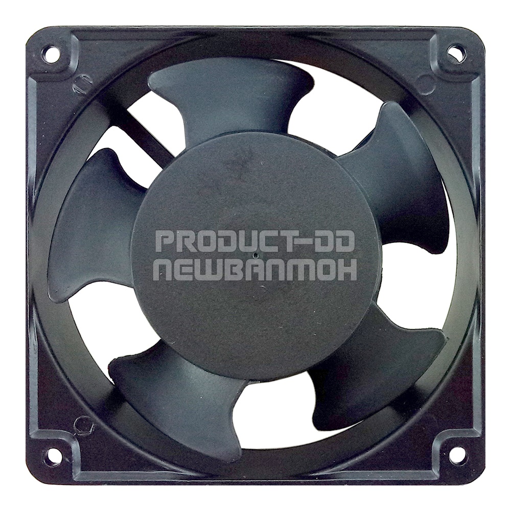 พัดลมระบายความร้อน AC 220V 12038HBL ป้ายเขียว บอลแบริ่ง Ball Bearing ขนาด 4.5 นิ้ว (12x12x3.8 ซม.)