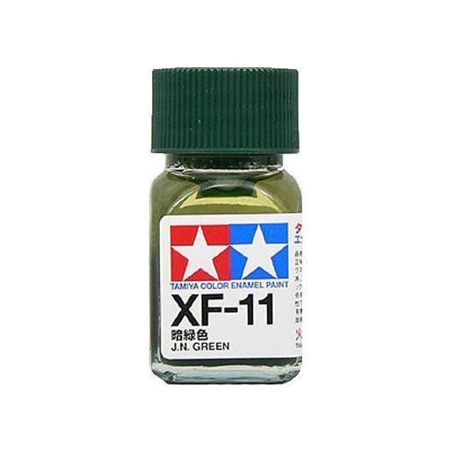 สีทาโมเดล สูตรน้ำมัน สีอีนาเมล สีเพ้นฟิกเกอร์ ทามิย่า Tamiya Enamel XF-11 J.N. Green (10 ml)