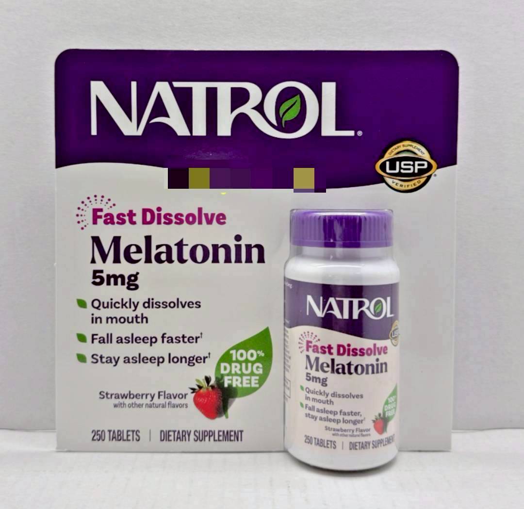 New!! Package Natrol Melatonin Time Release Fast Dissolve 5 mg 250 Tab #Strawberry