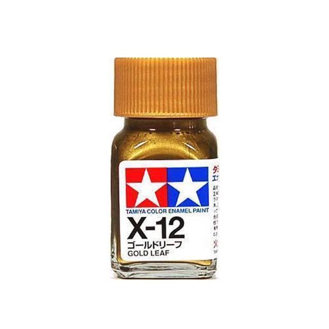 สีทาโมเดล สูตรน้ำมัน สีอีนาเมล สีเพ้นฟิกเกอร์ ทามิย่า Tamiya Enamel X-12 Gold Leaf (10 ml)