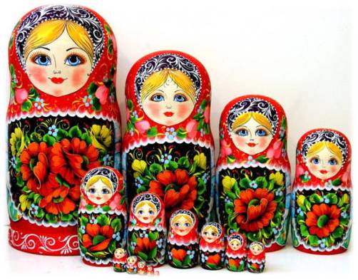 ตุ๊กตาแม่ลูกดก (Matryoshka) - From Russia With Love ชุด 15 ตัว