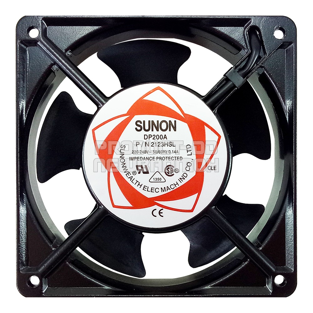 พัดลมระบายความร้อน AC 220V 12038HSL บุช Sleeve Bearing ขนาด 4.5 นิ้ว (12x12x3.8 ซม.)