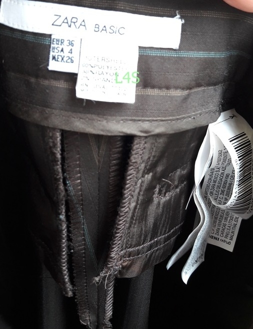 FF01364 กางเกงผ้า มือสอง แบรนด์เนม ZARA เอว 28 นิ้ว