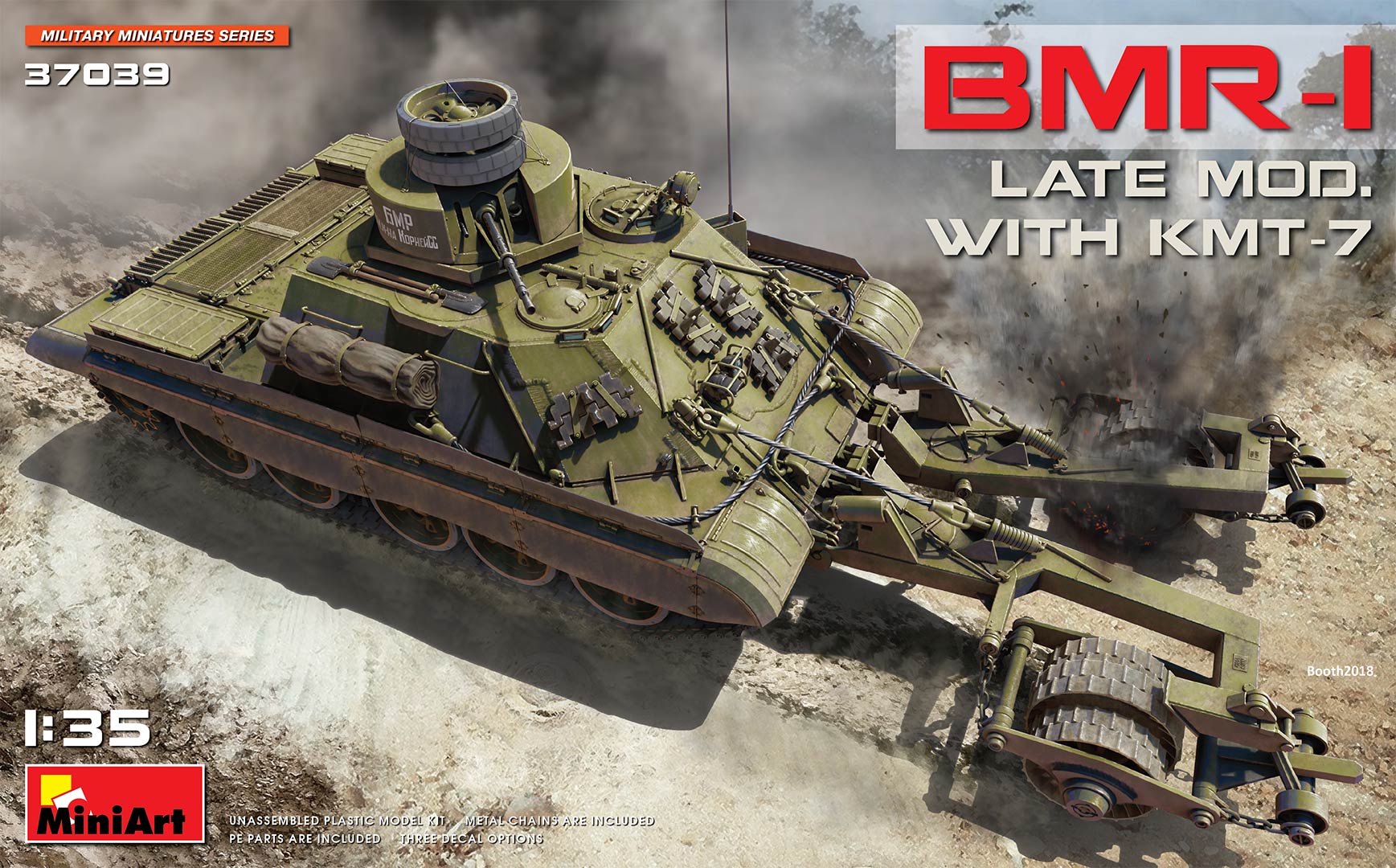 โมเดลรถถัง MiniArt ขนาด 1/35 MI37039 BMR-1 Late Mod. With KMT-7
