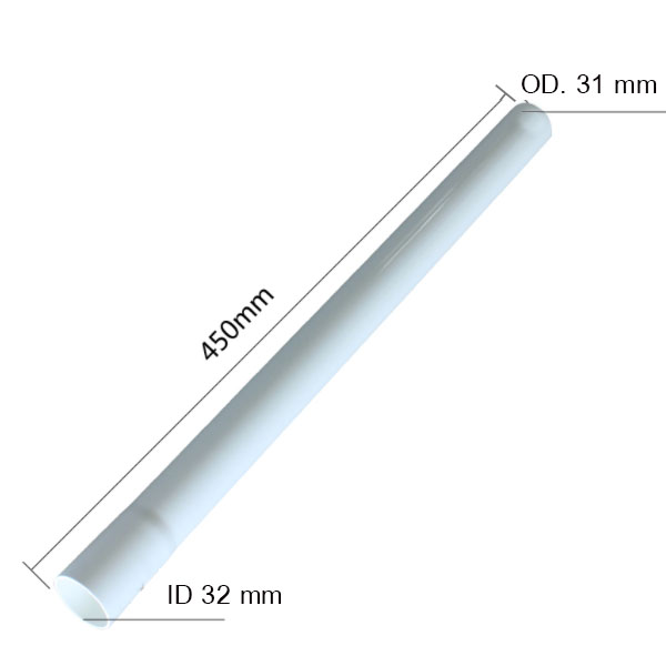 DB30037 ท่อเพิ่มความยาว สีขาว วัสดุ ABS ความยาว 45 ซม.สวมขอบที่ขนาด 31.5 มม.