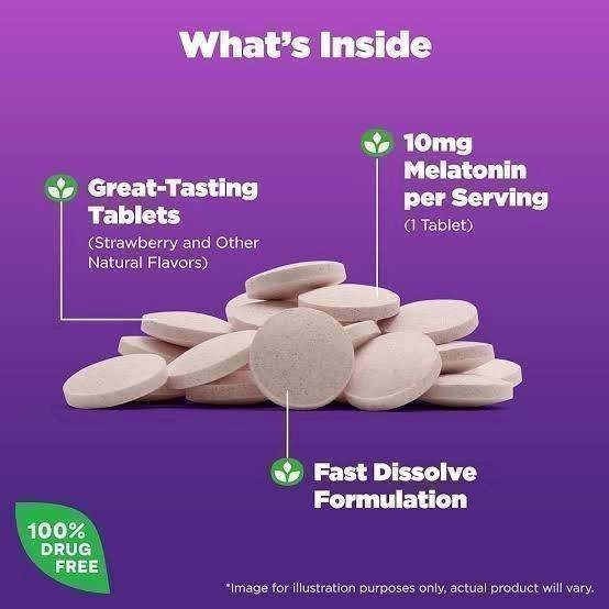 Natrol Melatonin Time Release Fast Dissolve 10 mg 100 Tab #Stawberry [ แพคเกจใหม่ ]