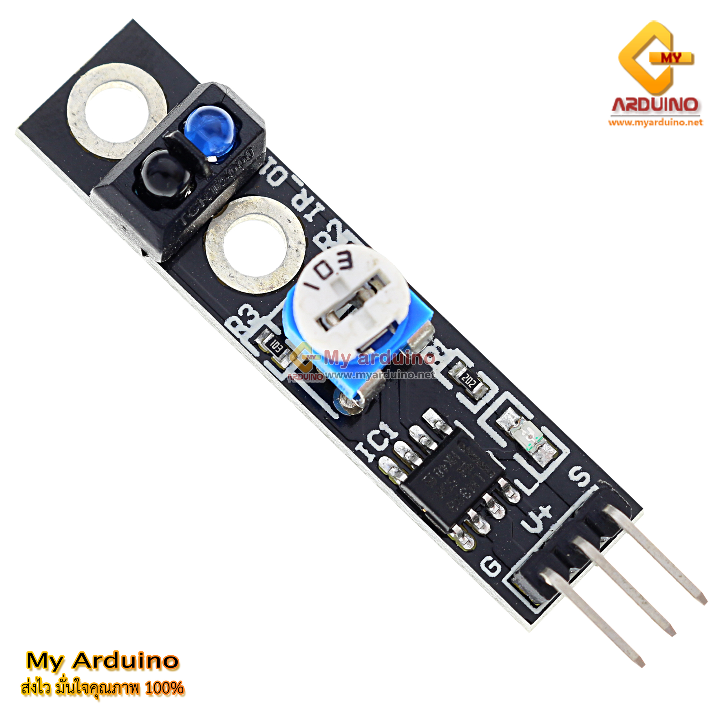 โมดูลตรวจจับเส้นขาวดำ ตรวจจับวัตถุ Infrared Line Tracking Tracker ...