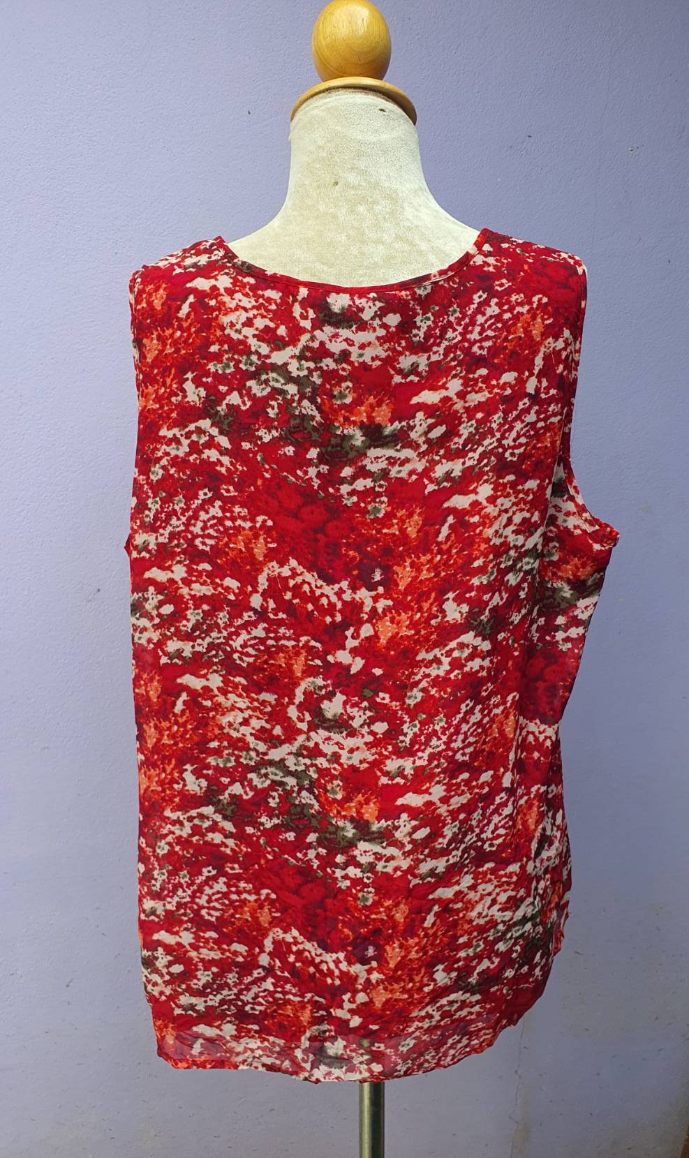 FF03652 เสื้อแฟชั่น ชีฟอง สีแดง แบรนด์ Reitmans อก free-45 นิ้ว