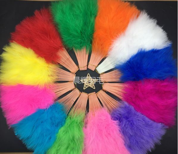 Feather Dancing Fan for Student Performance 羽毛扇子全絨加厚舞蹈扇子兒童表演羽毛扇
