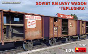 โมเดลตู้รถไฟ สงครามโลกครั้งที่ 2 MiniArt ขนาด 1/35 MI35300 SOVIET RAILWAY WAGON “TEPLUSHKA”