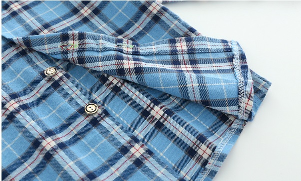 เสื้อเชิ้ตเด็กชาย ลายสก๊อตผ้าฝ้ายเนื้อนิ่มใส่สบาย