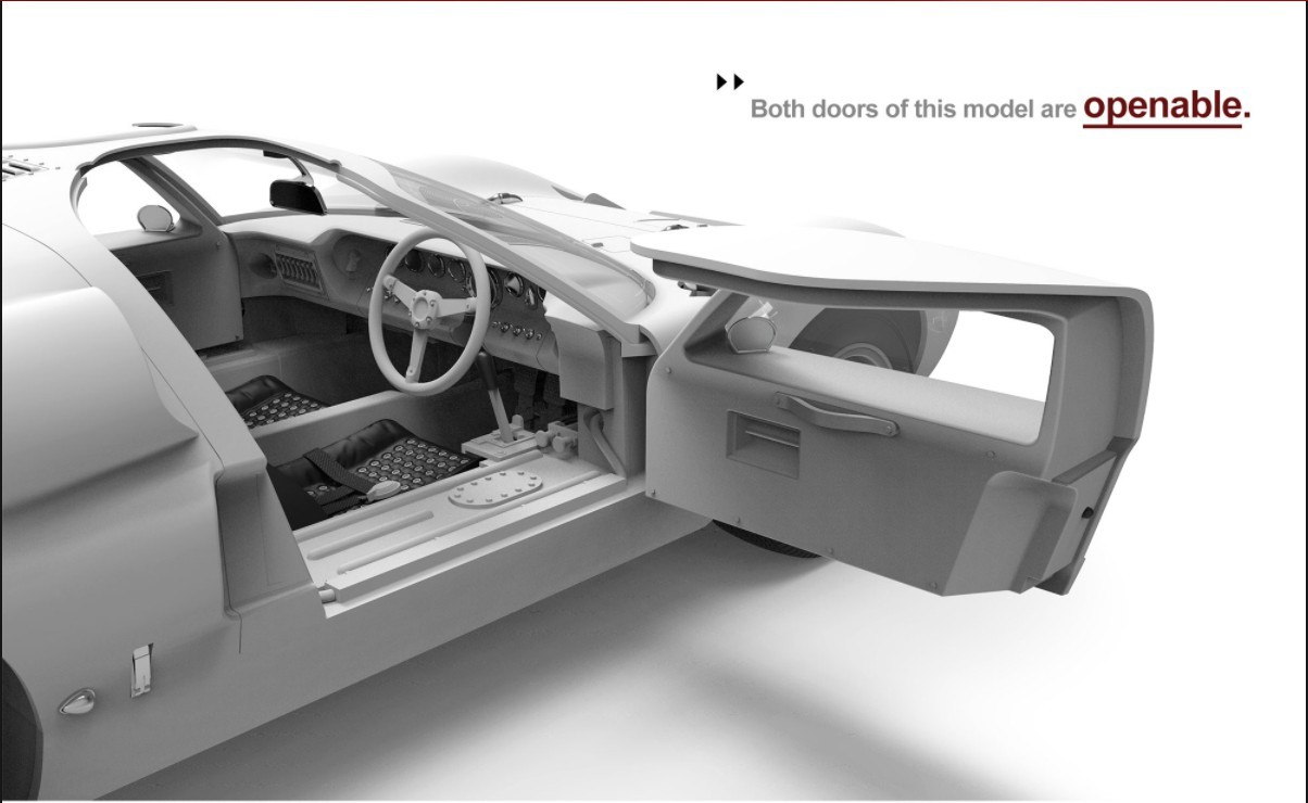 โมเดลรถสปอร์ต MENG RS-002 1/12 Ford GT40 Mk.II ’66 Sport Car Classic