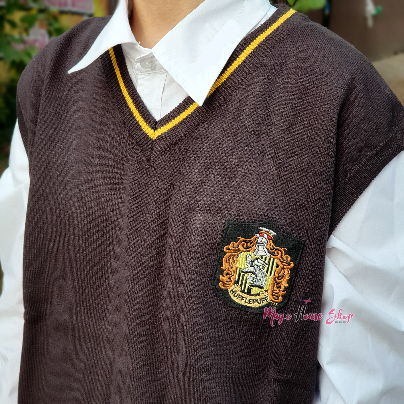 เสื้อกั๊กไหมพรมแขนกุด แฮร์รี่พอตเตอร์ กริฟฟินดอร์ สลิธีริน เรเวนคลอ ฮัฟเฟิลพัฟ งานป้ายUSJ