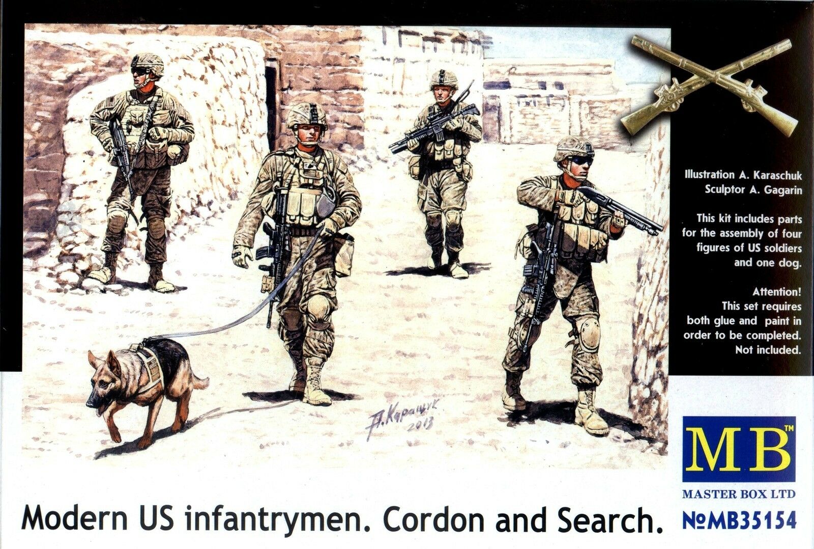 โมเดลฟิกเกอร์ Master Box ขนาด 1/35 MB35154 Modern US infantrymen. Cordon and Search