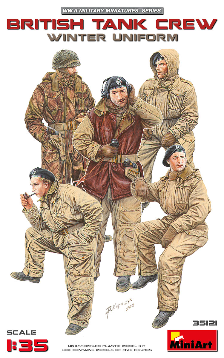โมเดลฟิกเกอร์ทหาร MiniArt ขนาด 1/35 MI35121 British Tank Crew Winter Uniform