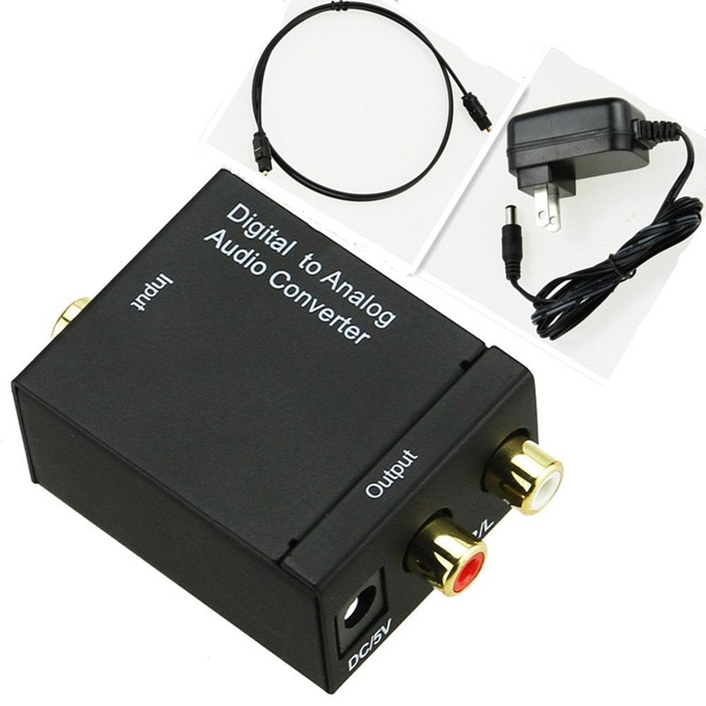 DTS Decoder 2.1CH Digital Optical Coaxial Toslink Signal to Analog Audio Converter Adapter RCA L/R