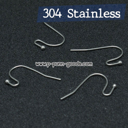 ก้านต่างหูสแตนเลส 22 มม. แบบเกี่ยว (304 Stainless Steel)