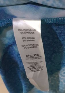 FF03294 เสื้อแฟชั่น มือสอง สีฟ้า แบรนด์เนม Chico's อก 38-42 นิ้ว