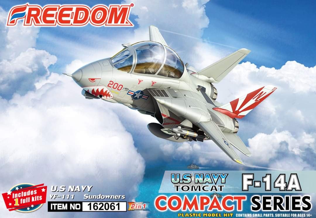 (Preorder) Freedom Model FDM162061 F-14A U.S Navy Tomcat (Compact Series) โมเดลเครื่องบินไข่