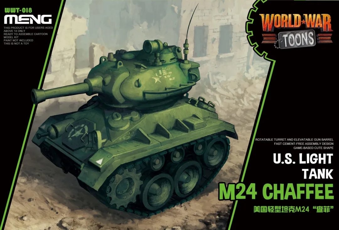 โมเดลรถถังไข่ Meng Model World War Toons WWT-018 U.S.Light Tank M24 CHAFFEE