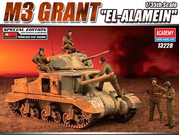โมเดลรถถัง Academy ขนาด 1/35 AC13228 M3 Grant "EL Alamein"