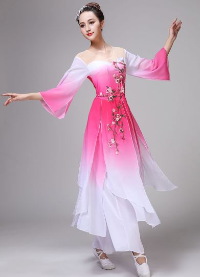 ชุดฟ้อนรำสตรีจีน 古典舞演出服女飘逸伞舞服装 Chinese Women Dancing Costume