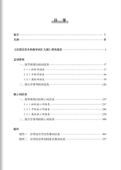 หนังสือหลักสูตรคำศัพท์ภาษาจีนเพื่อธุรกิจสำหรับการศึกษาระดับปริญญาตรี 经贸汉语本科教学词汇大纲 The Word Syllabus of Business Chinese for Undergraduate Education