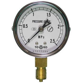 Pressure Gauge, Ф60 : TOKO :AT1 / 4G 60x 2.5 MPa (common type)
