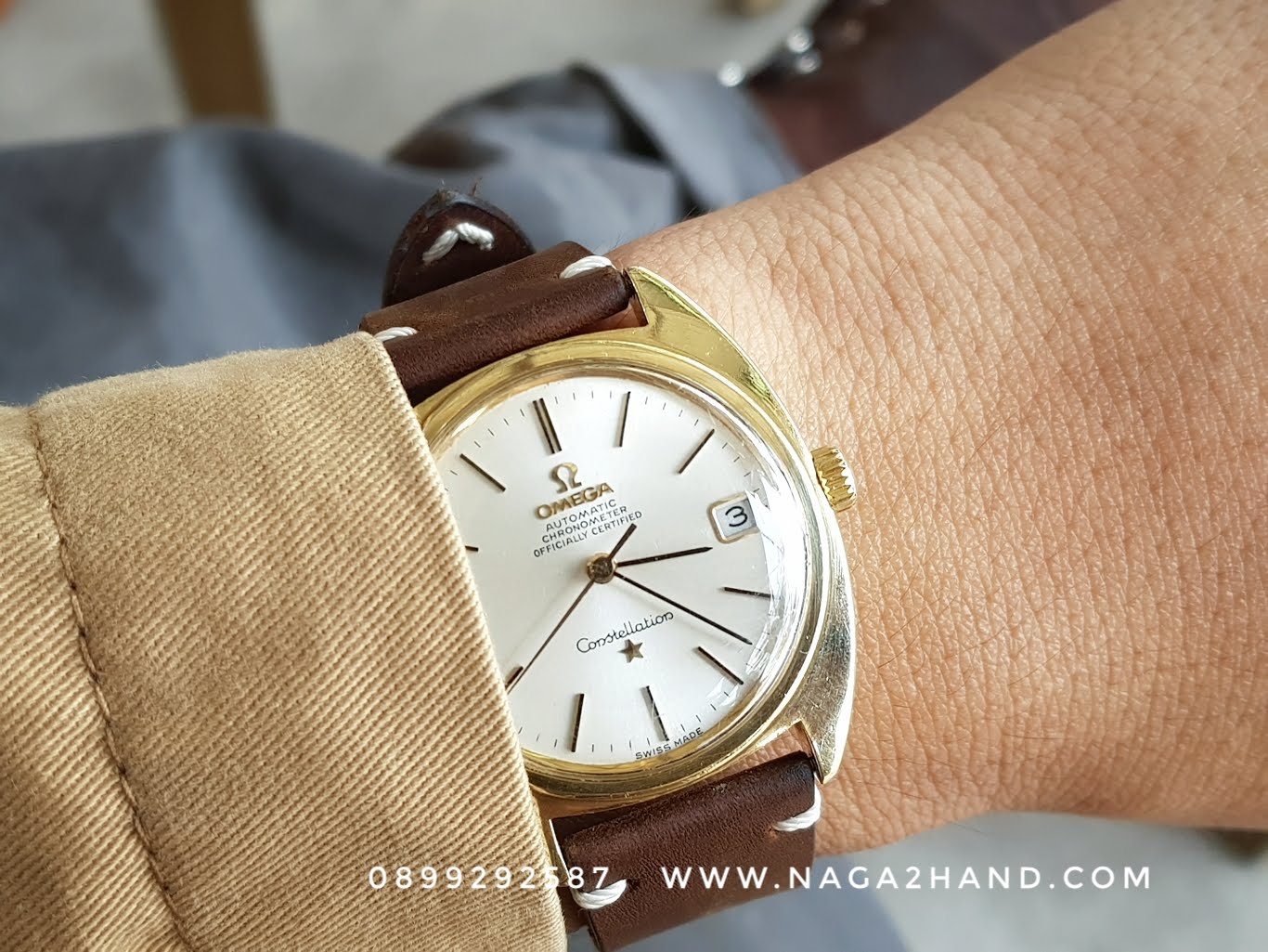 Vintage Omega Constaillation Gold Cap On Stanless Date Cal.561 ขายนาฬิกาโอเมก้า หอดูดาว ทองหุ้ม