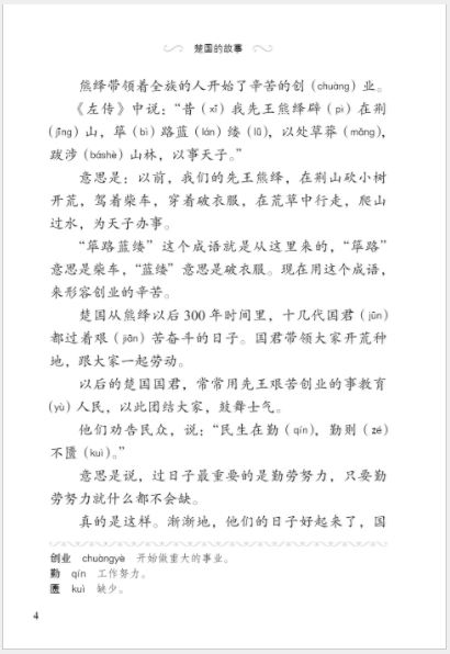 หนังสืออ่านนอกเวลาภาษาจีน ระดับ 3-4 ประวัติศาสตร์จีน รัฐฉู่ 汉语学习者分级读物（3级）历史故事 4: 楚国的故事 Graded Readers for Chinese Language Learners (Level 3) Historical Stories 4: The Story of Kingdom of Chu