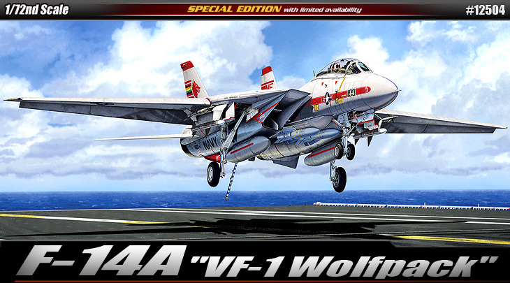 โมเดลเครื่องบินจำลอง Academy ขนาด 1/72 AC12504 F-14A "VF-1 WOLF PACK"