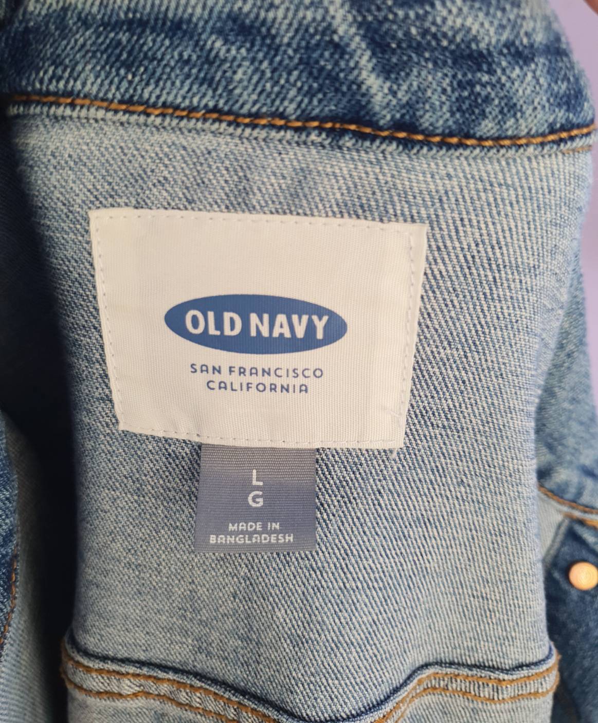 FF02492 เสื้อยีนส์ แบรนด์เนม มือสอง Old navy อก FREE- 40 นิ้ว