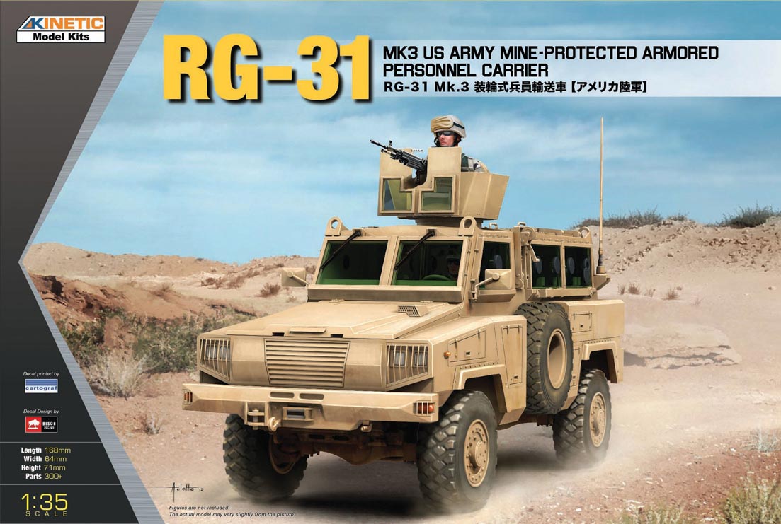 โมเดลรถหุ้มเกราะ Kinetic Model 1/35 KI-K61012 RG-31 MK3 US Army MAPC with Bonus Pack: US Soldiers Check Point Iraq
