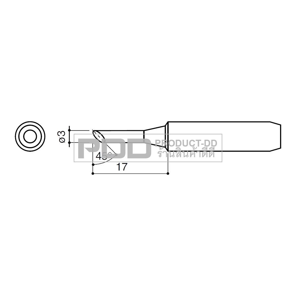 900M-T-3C ปลายหัวแร้งบัดกรี ใช้กับหัวแร้งบัดกรี 936 937 907 HAKKO และยี่ห้อรุ่นที่เทียบเท่า
