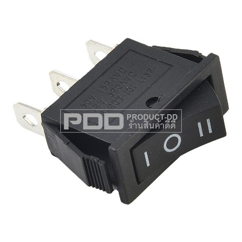 KCD3 สวิตช์กระดก ON-OFF-ON 3 ขา สีดำ l-O-ll 15A 250V AC และฝาครอบกันน้ำ