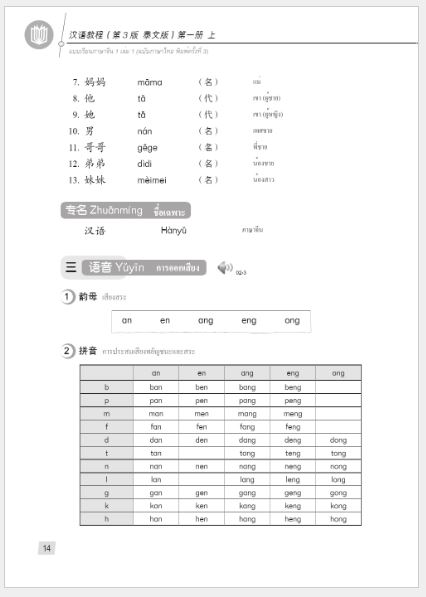 แบบเรียนภาษาจีน Hanyu Jiaocheng 1A (พิมพ์ครั้งที่ 3) (ฉบับจีน-ไทย)+QR ชุดแปลไทยเข้าใจง่ายกว่า 汉语教程（第3版）1（上）汉语-泰语 +QR Hanyu Jiaocheng Vol. 1A (3rd Edition) (Chinese-Thai Edition) +QR [แถมเฉลยฟรี ดาวน์โหลดไฟล์เสียงจากหนังสือ]