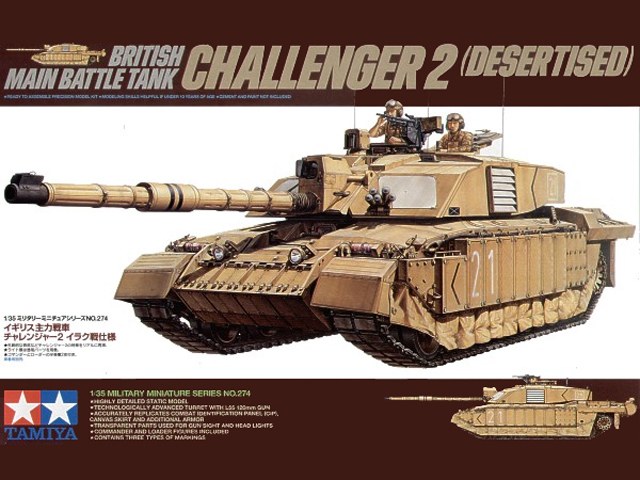 โมเดลรถถังทามิย่า ขนาด 1/35 Tamiya TA35274 British Main Battle Tank Challenger 2 (Desertised)