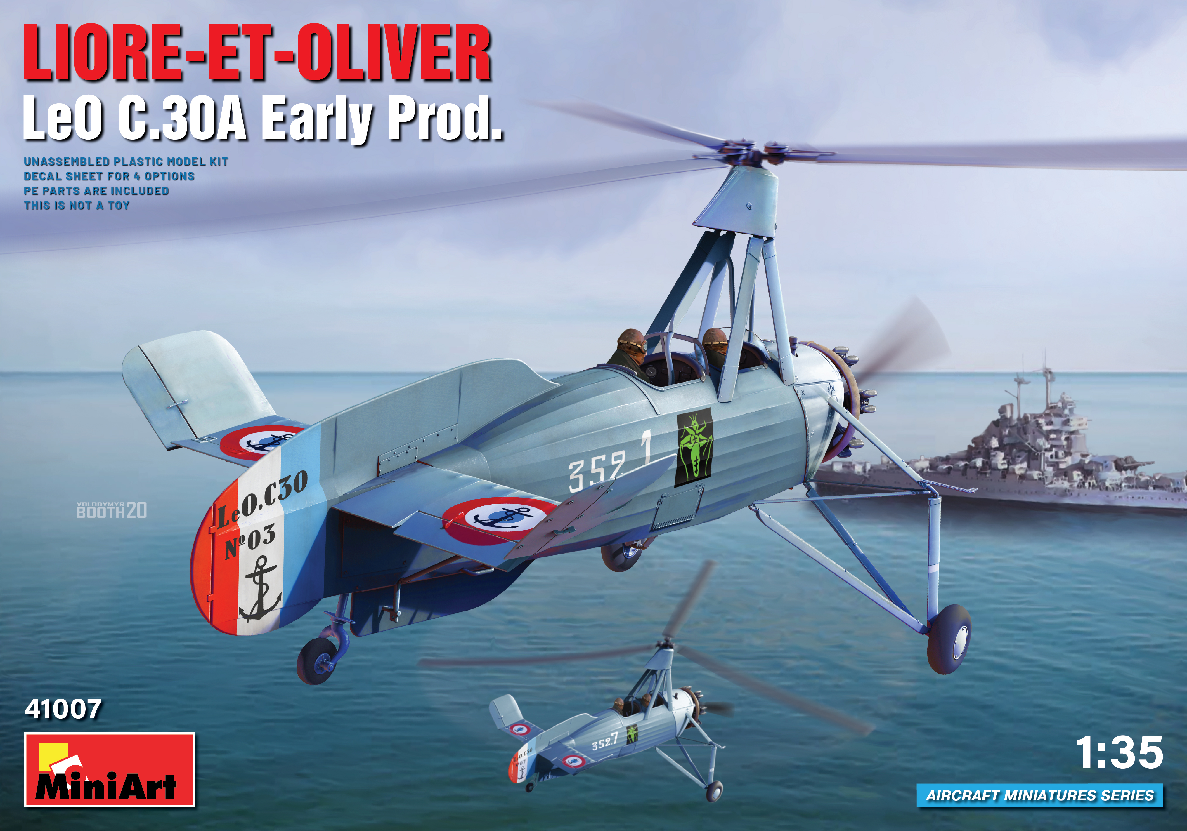 โมเดลอากาศยานปีกหมุน MiniArt ขนาด 1/35 MI41007 LIORE-ET-OLIVER LeO C.30A Early Prod
