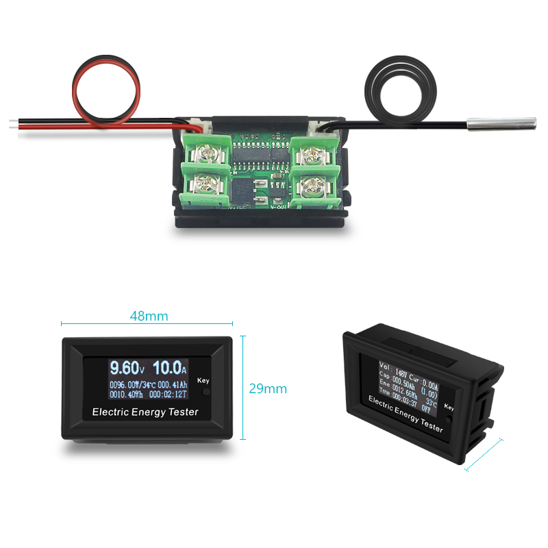 เครื่องวัดไฟฟ้า Electric Energy Tester DC 150V/20A 3KW Digital voltmeter ammeter power supply voltage meters detector wattmeter volt current capacity tester indicator