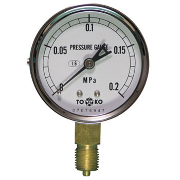 Pressure Gauge, Ф60 : TOKO :AT1 / 4G 60x0.2MPa (common type)
