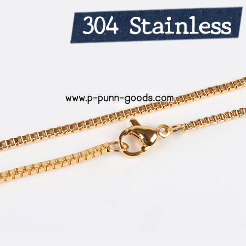 สร้อยคอ Stainless Steel Box Chain สีทอง 1.5มม 18 นิ้ว