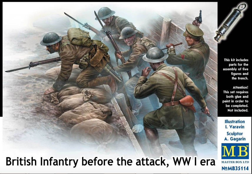 โมเดลฟิกเกอร์ Master Box ขนาด 1/35 MB35114 British Infantry before Attack, WWI era