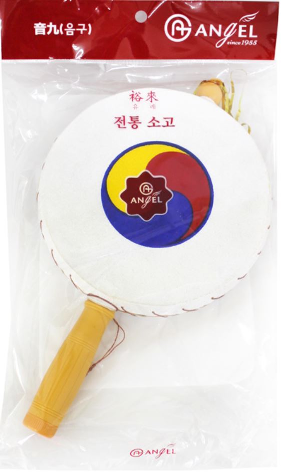 กลองเกาหลีสำหรับฟ้อนรำพื้นบ้านพร้อมไม้ตีกลอง 한국 민속 무용 드럼 Korean Folk Dance Drum (แบบ A)