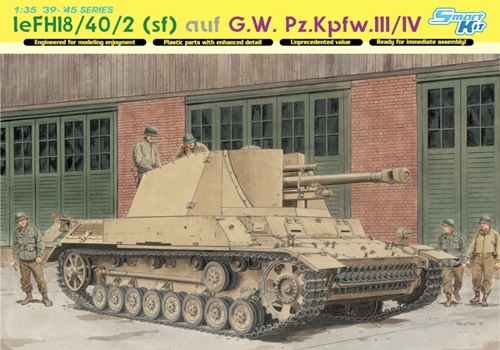 โมเดลรถถังจำลอง Dragon Models 1/35 DRA6710 leFH18/40/2 (sf) auf G.W. Pz.Kpfw.III/IV