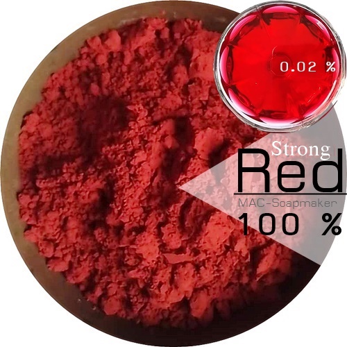 Color Red: Strong Red 100 % สีแดงเข้ม Carmoisine / Azorubine / CI 14720 แม่สีชนิดผง ละลายได้ในน้ำ